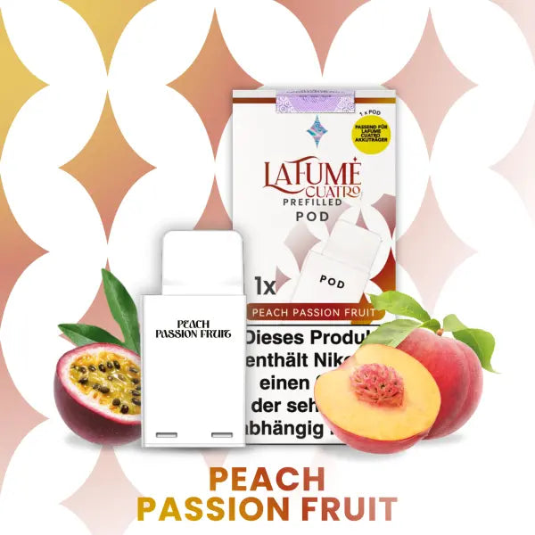 La Fume Cuatro – Peach Passion Fruit Pod – 1er Pack
