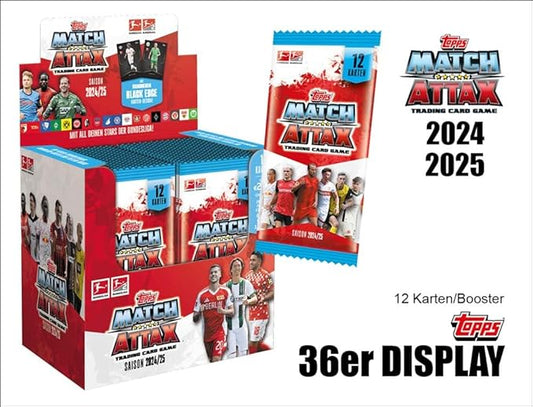 Topps Bundesliga Match Attax 24/25 - 1 - 36 Booster / Full Box (36 Päckchen / 432 Karten)