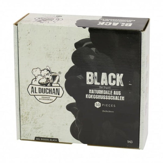 1 KG AL DUCHAN Black 28mm Shishakohle, 1 kg (Kokos)