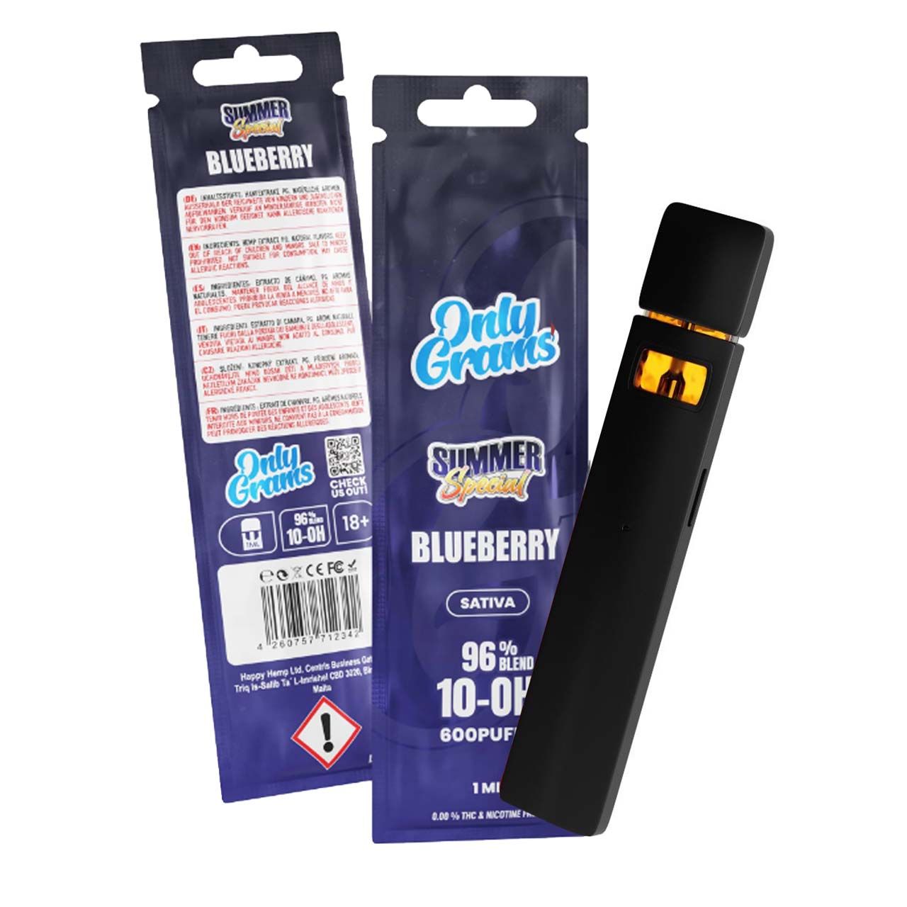 OnlyGrams Superior Blend Vape 96% Sativa | Blueberry 1ml