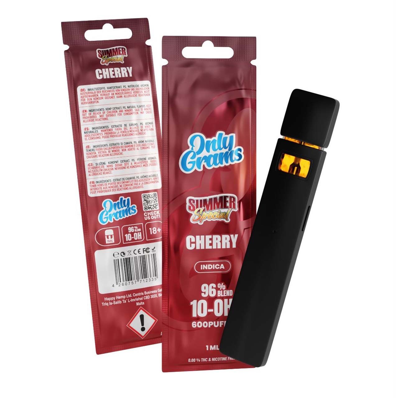 OnlyGrams Superior Blend Vape 96% Indica | Cherry 1ml